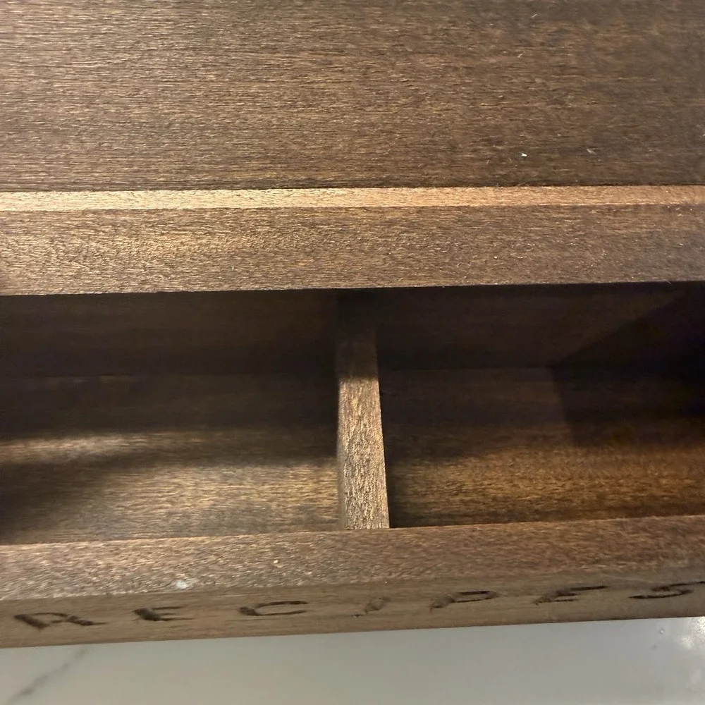 Vintage Wooden Recipe Box with Painted Cow Pig Farmhouse Kitchen Decor 12